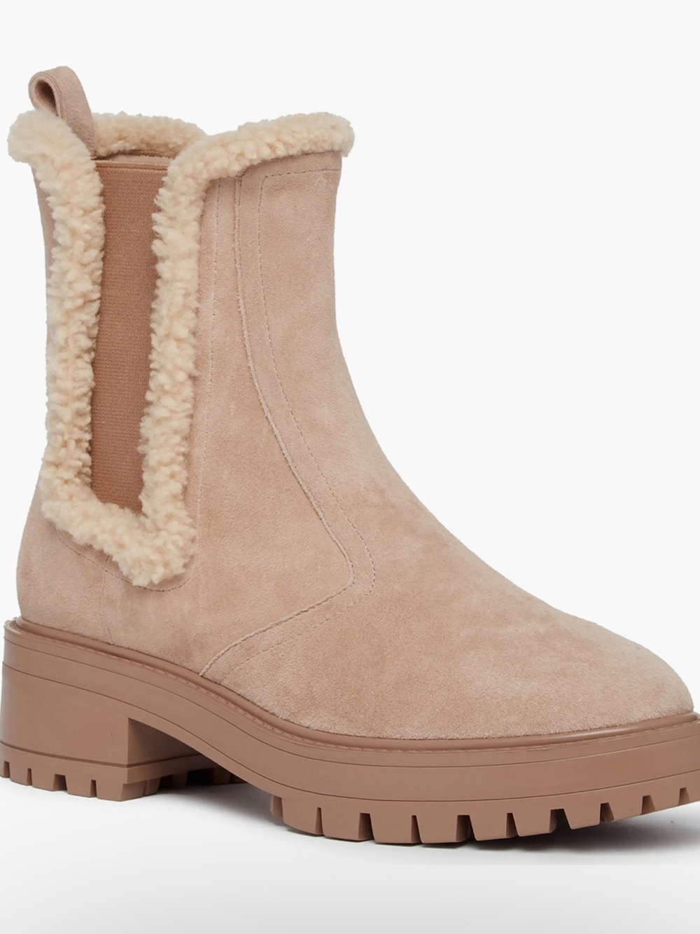 🌸PAIGE 🌸 Bowie Genuine Shearling Trim Chelsea Boot Size: 7
